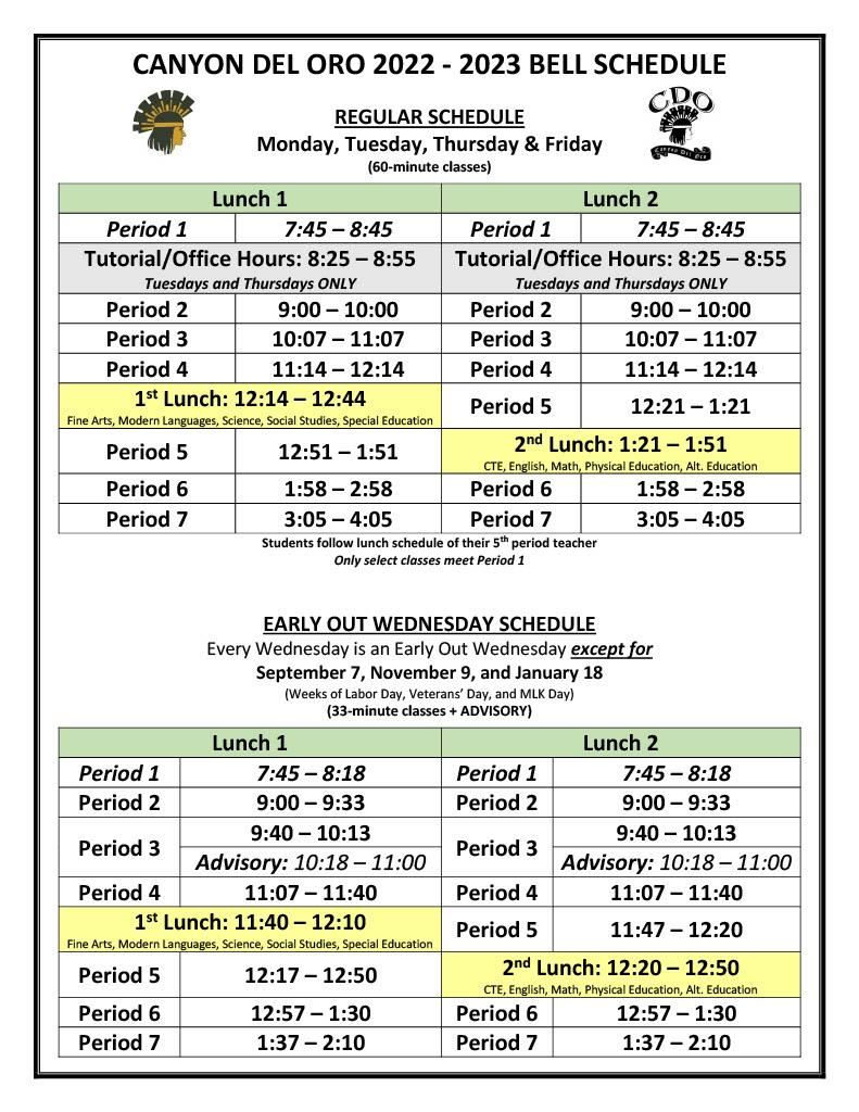 bell creek academy bell schedule