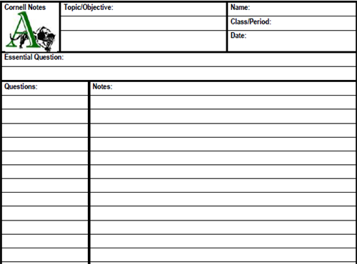 Avid Cornell Note Template from www.amphi.com