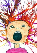Scream blown ink art 