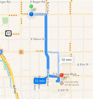 Map to UofA 